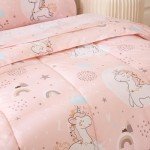 Pink Unicorn Toddler Bedding Set - 4 Pieces