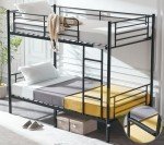 VINGLI Twin Over Twin Bunk Bed with Stairs