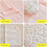 DuShow Floral 4-Piece Toddler Bed Set