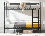 VINGLI Twin Over Twin Bunk Bed with Stairs