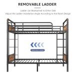 Heavy Duty Twin Over Twin Metal Bunk Bed