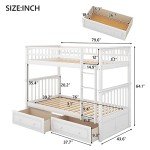 Harper & Bright Twin-Over-Twin Bunk Bed with Drawers