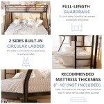 SUNLEI Twin Over Full Metal Loft Bed Set