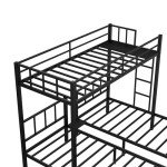Triple Metal Bunk Bed for Kids with Desk