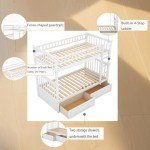 Harper & Bright Twin-Over-Twin Bunk Bed with Drawers