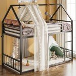 LIKIMIO Twin Over Twin House Bunk Bed Frame