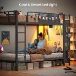 Rustic Brown Twin Over Twin Metal Bunk Bed