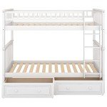 Harper & Bright Twin-Over-Twin Bunk Bed with Drawers