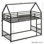 LIKIMIO Twin Over Twin House Bunk Bed Frame