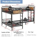 Mirightone Heavy Duty Quad Bunk Bed in Black