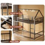 LIKIMIO Twin Over Twin House Bunk Bed Frame