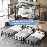 Mirightone Heavy Duty Quad Bunk Bed in Black