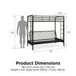 DHP Twin-Over-Futon Convertible Couch and Bed