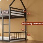 LIKIMIO Twin Over Twin House Bunk Bed Frame