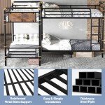 Mirightone Heavy Duty Quad Bunk Bed in Black