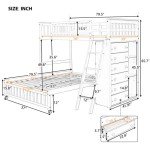 Gray Twin Over Full Bunk Bed with Storage