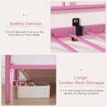 Light Pink Twin Over Twin Metal Bunk Bed Set