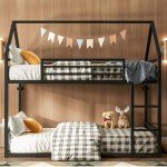 LIKIMIO Twin Over Twin House Bunk Bed Frame