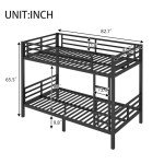 Black Metal Twin XL Bunk Bed with Ladders