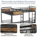 Mirightone Heavy Duty Quad Bunk Bed in Black