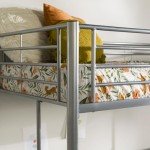 Silver Metal Twin Loft Bunk Bed with Ladder