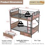 Twin XL Gaming Bunk Bed with LED Lights