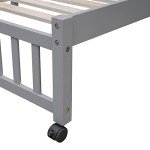 Gray Twin Over Full Bunk Bed with Storage