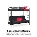 DHP Twin-Over-Futon Convertible Couch and Bed