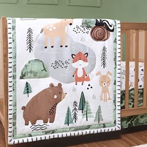 Peanutshell Woodland Camo 3-Piece Baby Crib Set