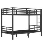 Black Metal Twin XL Bunk Bed with Ladders