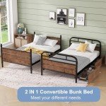 Twin XL Gaming Bunk Bed with LED Lights