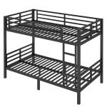 Black Metal Twin XL Bunk Bed with Ladders