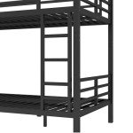 Black Metal Twin XL Bunk Bed with Ladders