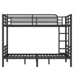 Black Metal Twin XL Bunk Bed with Ladders