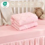 3-Piece Boho Ruffle Crib Bedding Set - Light Pink