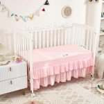 3-Piece Boho Ruffle Crib Bedding Set - Light Pink