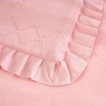 3-Piece Boho Ruffle Crib Bedding Set - Light Pink