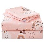 Pink Unicorn Twin Sheet Set for Kids - 3 Pieces