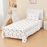 Blue Excavator Kids Twin Bed Sheet Set