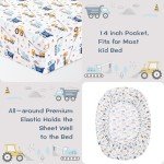 Blue Excavator Kids Twin Bed Sheet Set