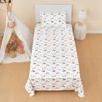 Blue Excavator Kids Twin Bed Sheet Set