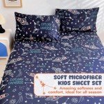 Space Rocket Twin Sheet Set for Kids - 3 Pieces