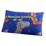 Blue Gamer Twin Bed Sheet Set - 4 Pieces