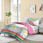 Kids 5-Piece Teal Rainbow Twin Bed Set