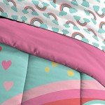 Kids 5-Piece Teal Rainbow Twin Bed Set