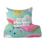 Kids 5-Piece Teal Rainbow Twin Bed Set