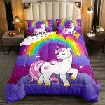 Erosebridal Unicorn Queen Comforter Set for Kids
