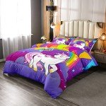 Erosebridal Unicorn Queen Comforter Set for Kids