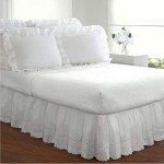 Ruffled Eyelet Bed Skirt with Embroidered Details