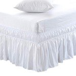 MEILA White Ruffled Bed Skirt for Queen/King